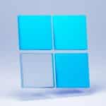 a white and blue square object on a white background