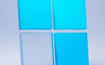 a white and blue square object on a white background