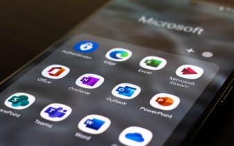 a close up of a cell phone with icons on it
